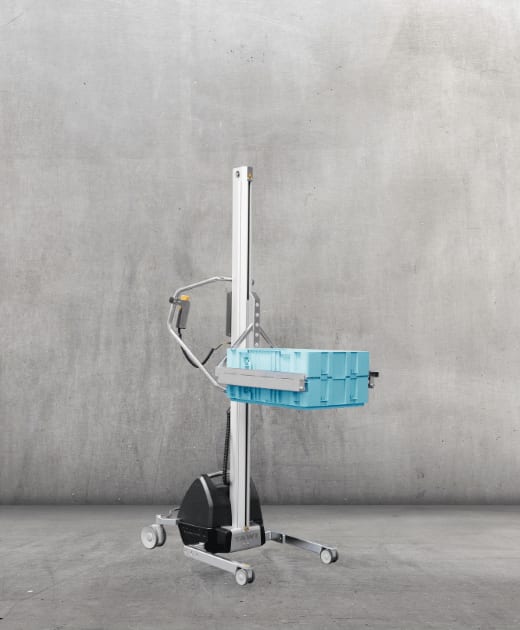 TransOrt MobilLift — AGR-zertifizierte Hebehilfe, Kisten und Behälter heben