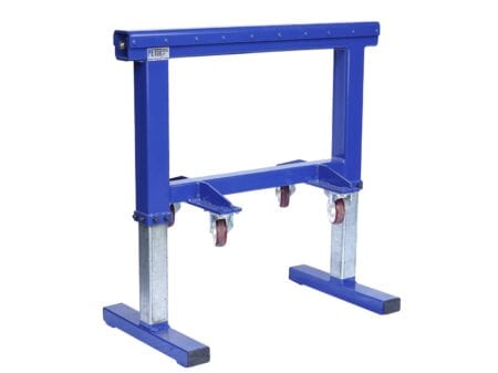 PETec mechanisch stufenlos höhenverstellbarer Unterstellbock mit Industrierollen